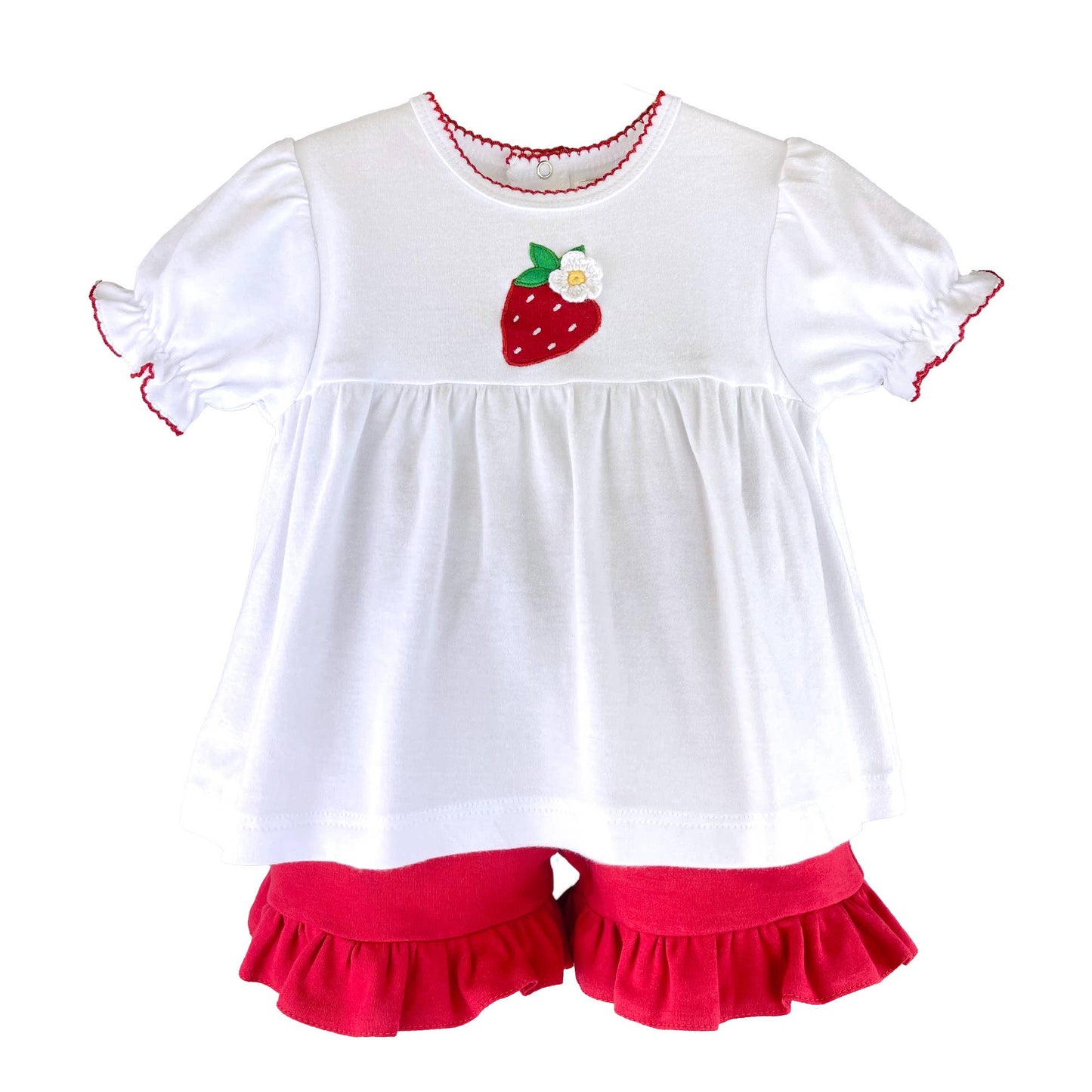 Knit Strawberry Shorts Set