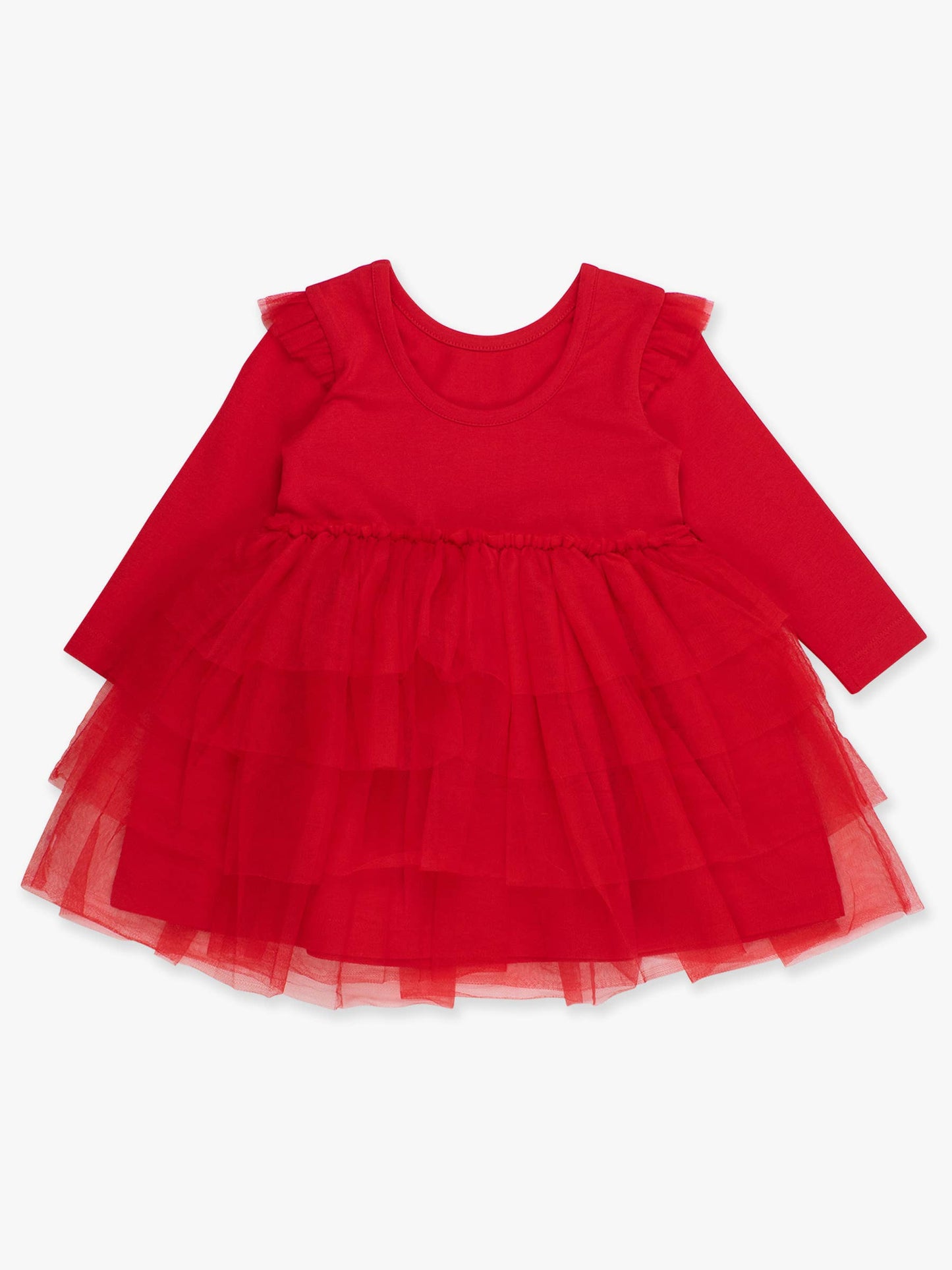 Tulle Long Sleeve Twirl Dress