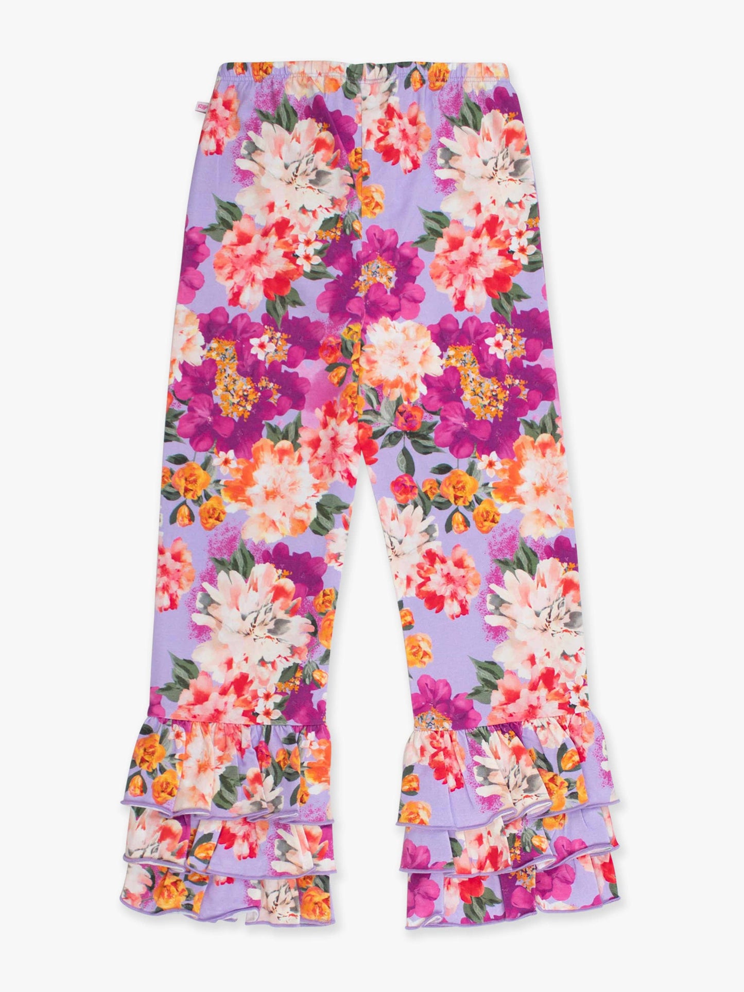 Girls Floral Ruffle Flare Pants