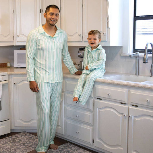 Green Stripe Button PJs