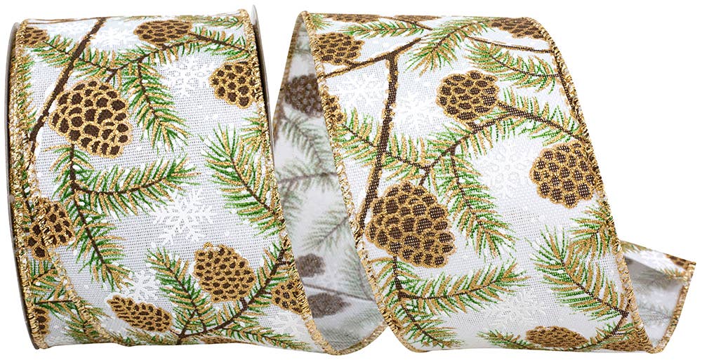 Pine Cone Glitter Wired 2.5 In