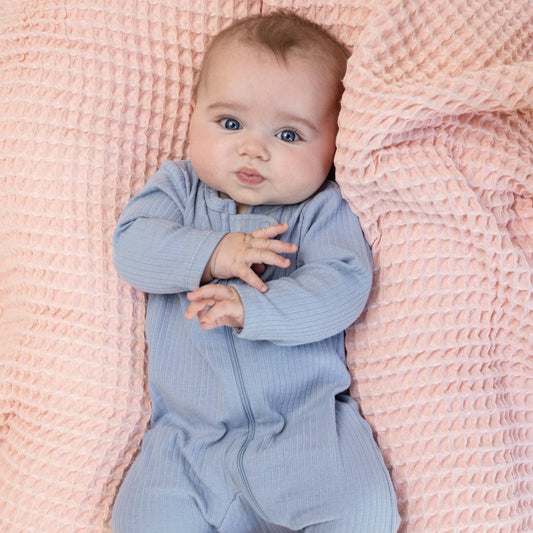 Waffle Baby Blanket Blush