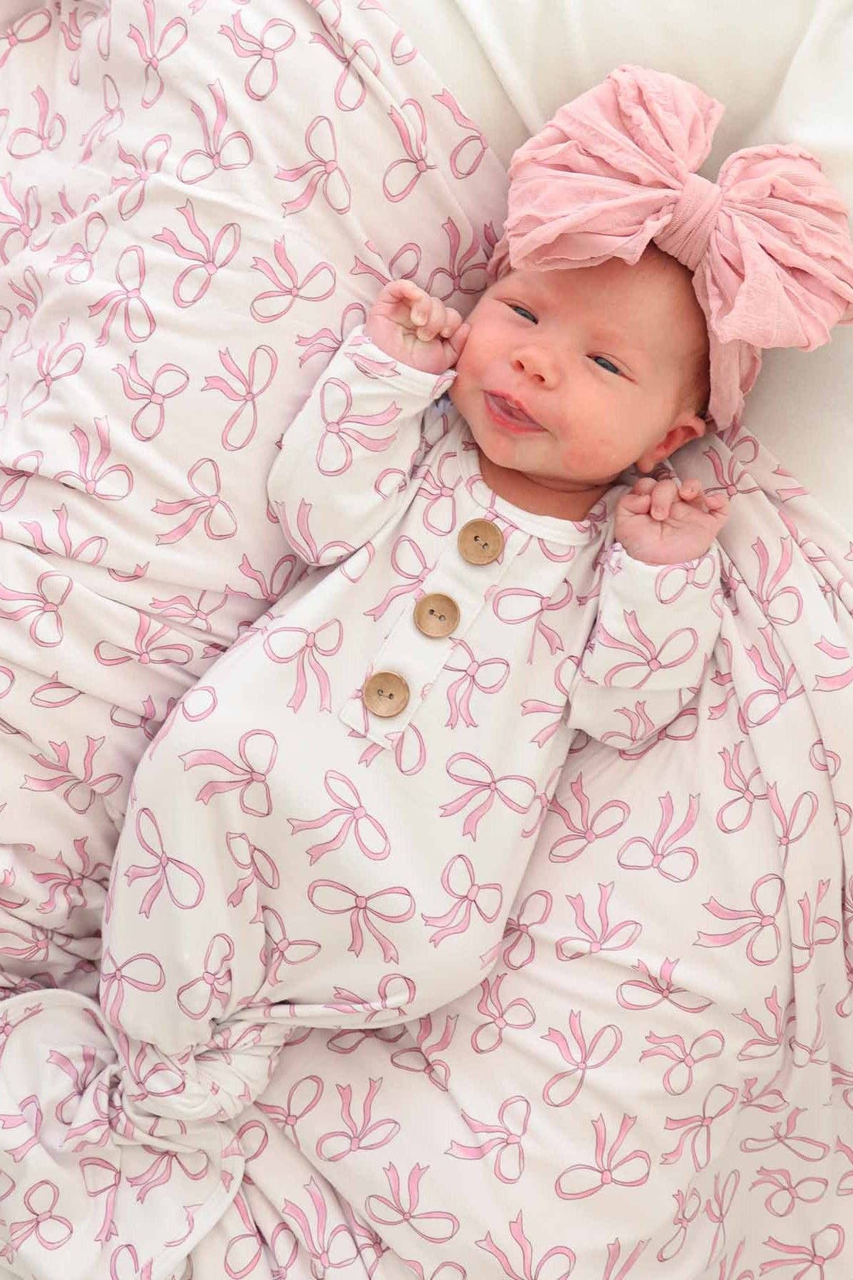 Blushing Bows Oversized Swaddle
