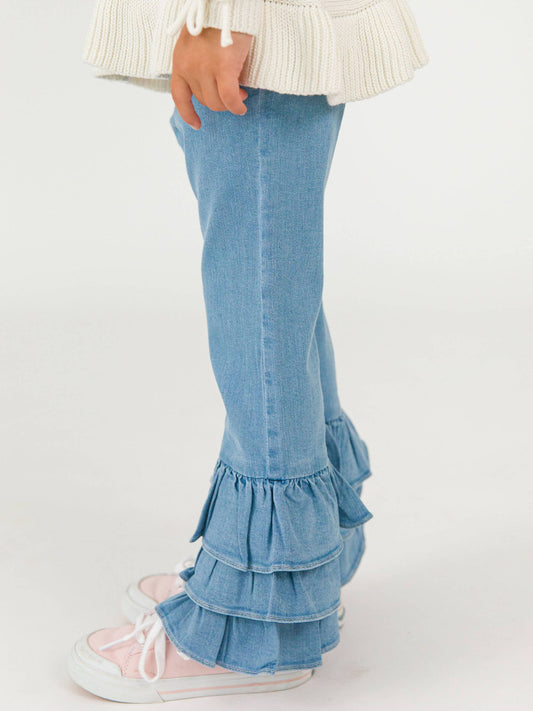 Toddler Denim Ruffle Flare Pants