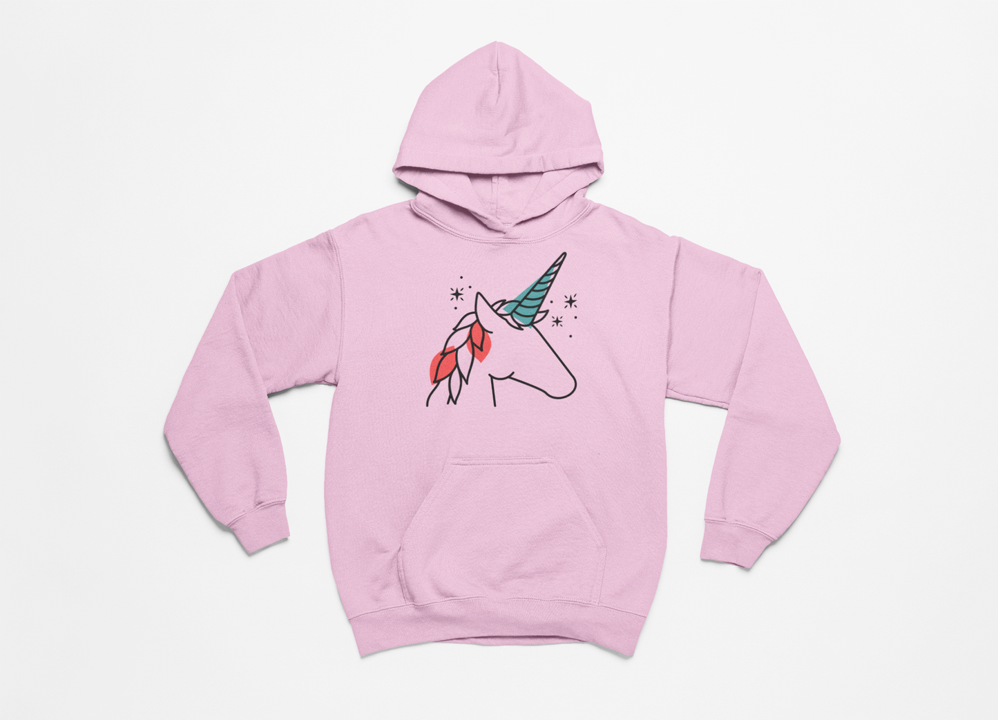 Unicorn Fun! Horse Graphic Pink Hoodie