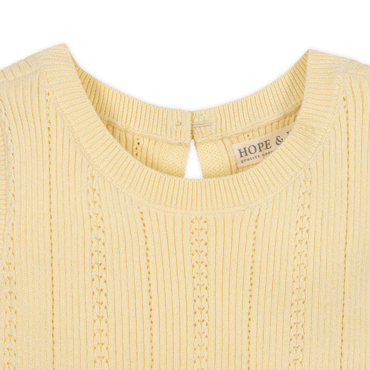 Organic Flounce Yellow Sweater Dress