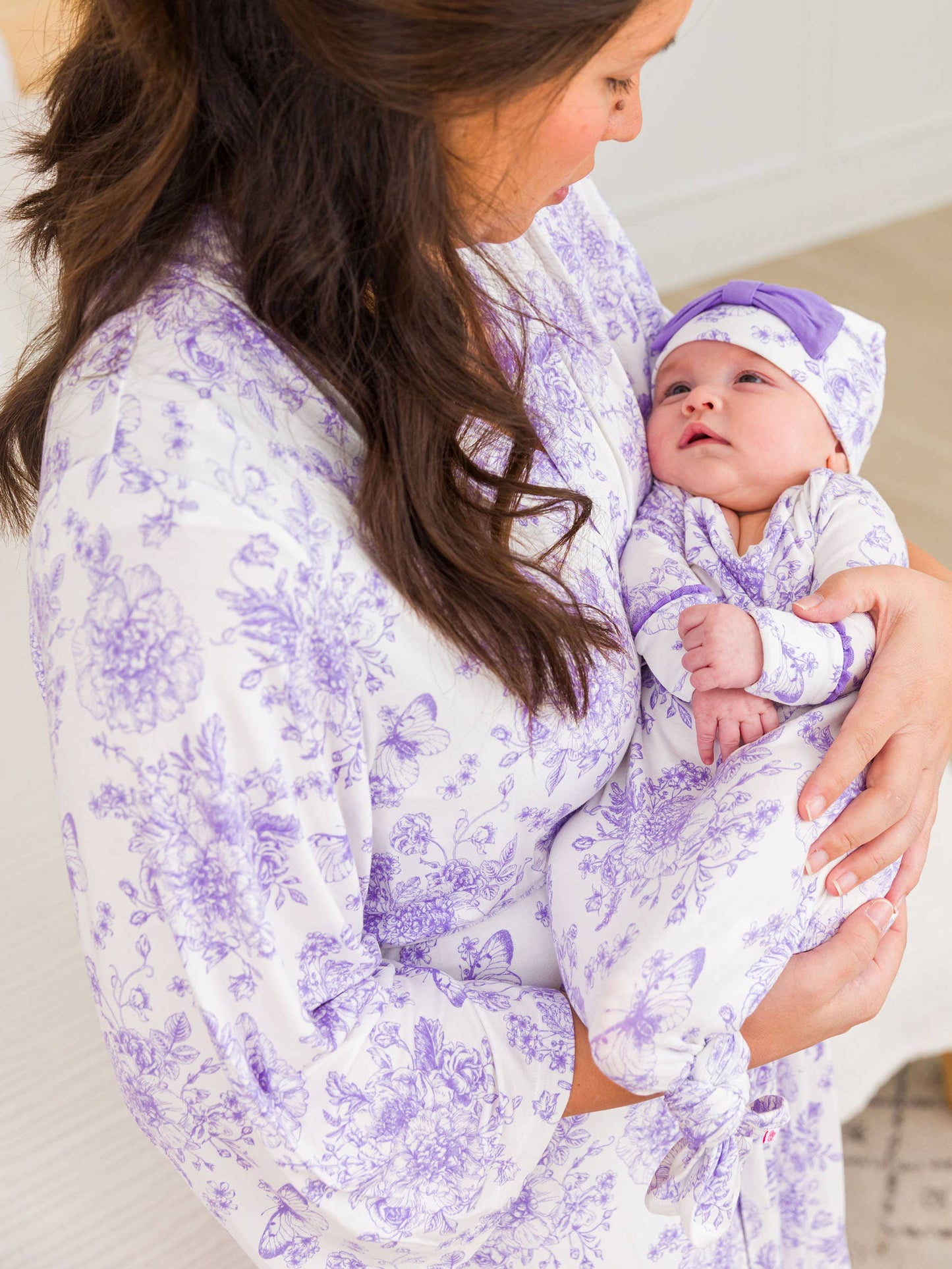 Women's Purple Toile Robe