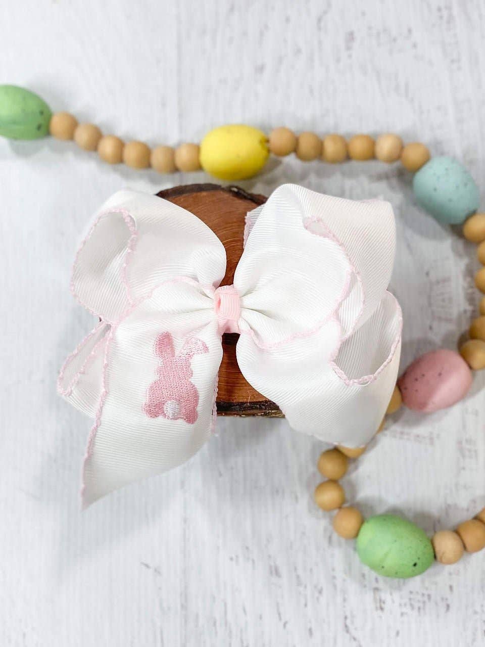 Bunny Embroidered Bow