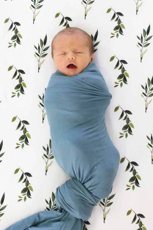 Solid Dusty Blue Knit Swaddle
