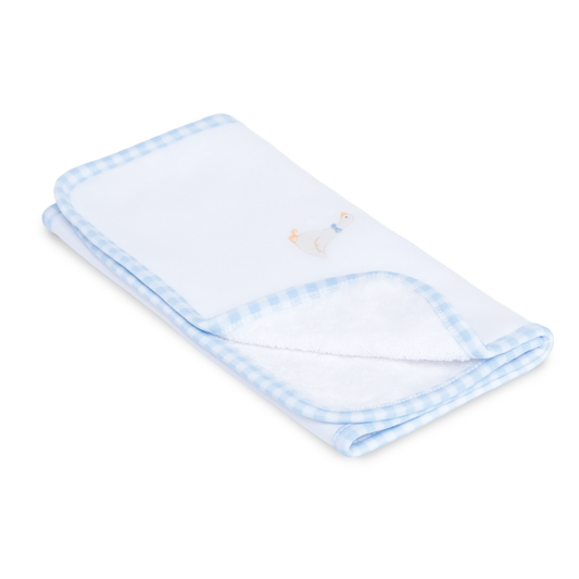 Silly Goose Blue Receiving Blanket
