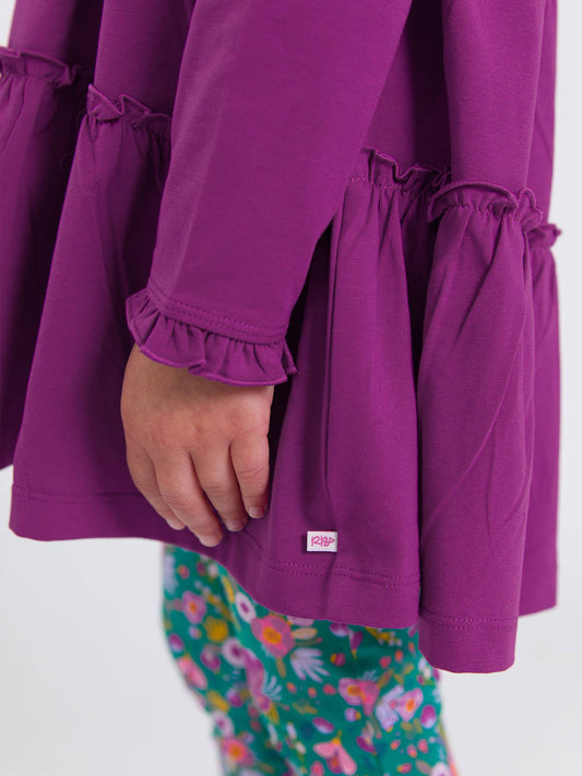 Plum Knit Tiered Tunic Top