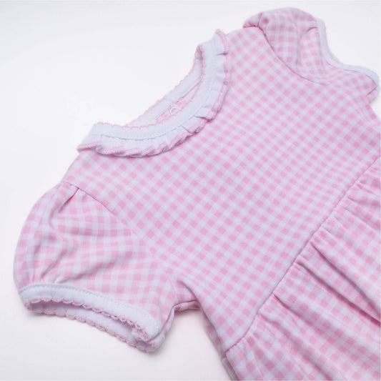 Pink Checks Short Sleeve Bubble