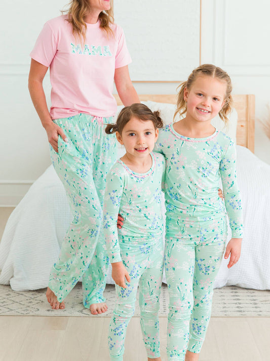 Mint Meadow Ruffle LS Bamboo PJ