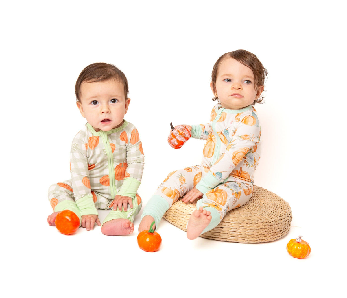 Pumpkin Floral Bamboo Zipper PJ