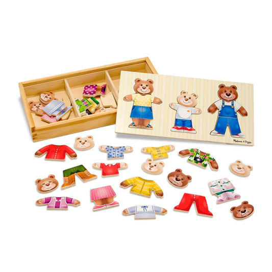 Wooden Dress-Up Puzzle Bear Set