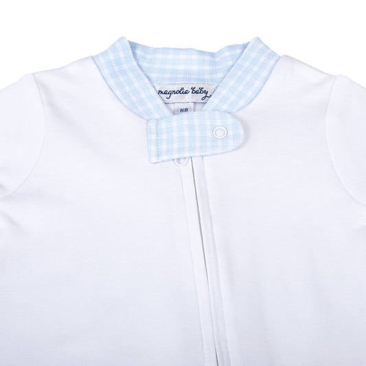 New Beginnings Blue Zipper Footie
