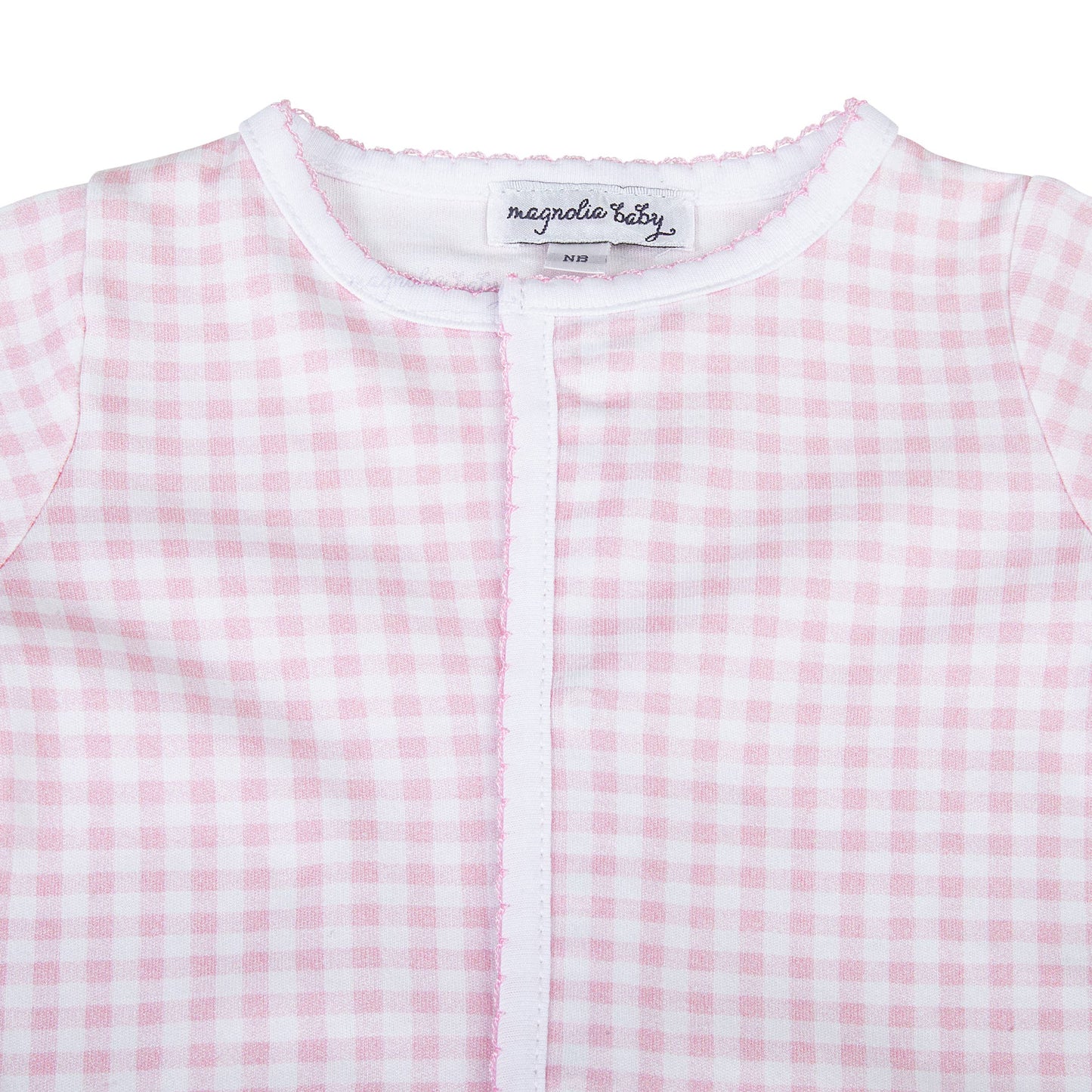 Mini Checks Footie Pink