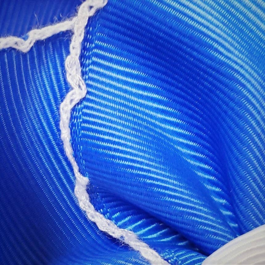 Blue & White Moonstitch Bow
