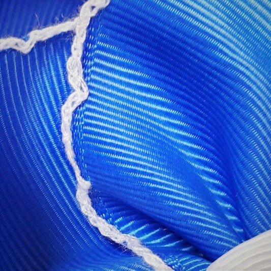 Blue & White Moonstitch Bow