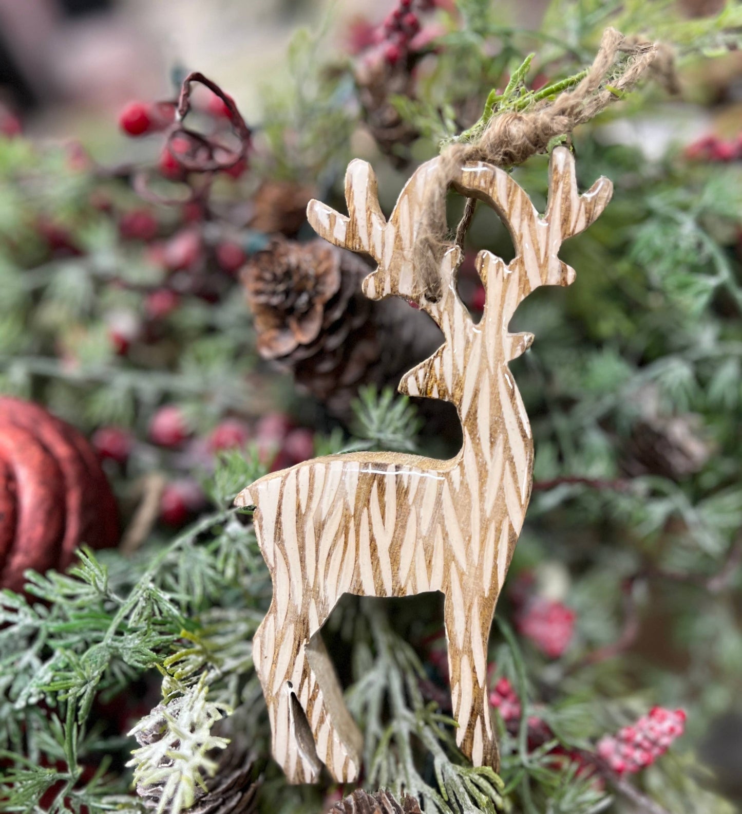 Striated Deer Ornament