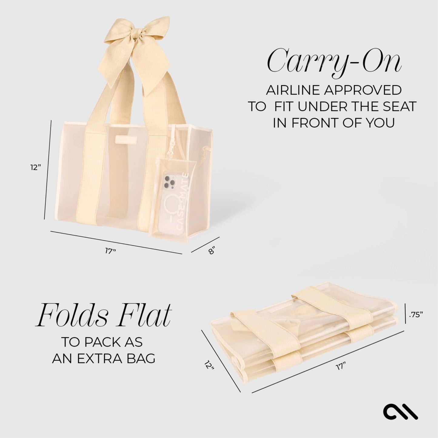 Case-Mate Ecru Bow Tote Bag