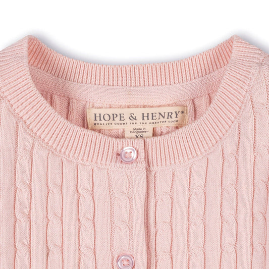 Organic Cable Pink Cardigan
