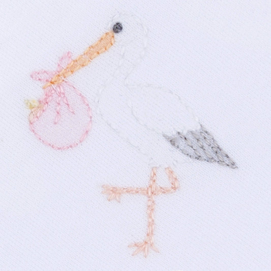 Vintage Stork Receiving Blanket