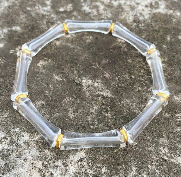 Lucy Clear Bamboo Acrylic Bracelet