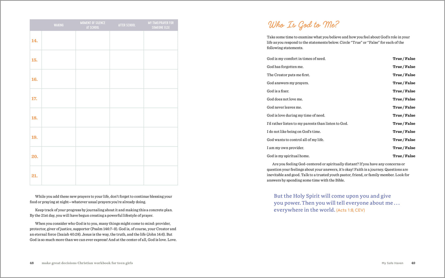 Make Great Decisions Christian Workbook for Teen Girls