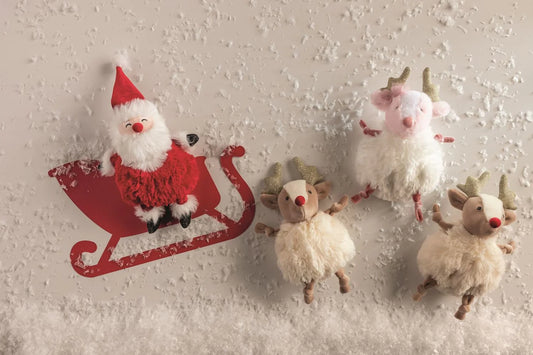 White Reindeer Pom Plush Pal