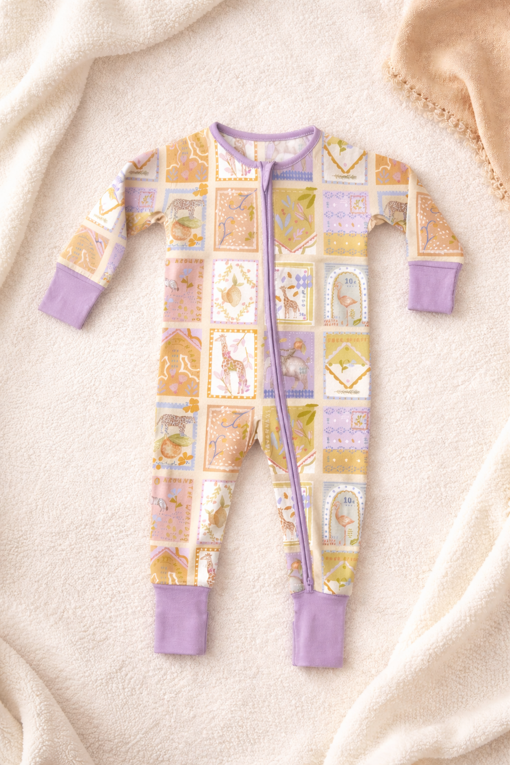Vintage Stamps Infant Bamboo PJ