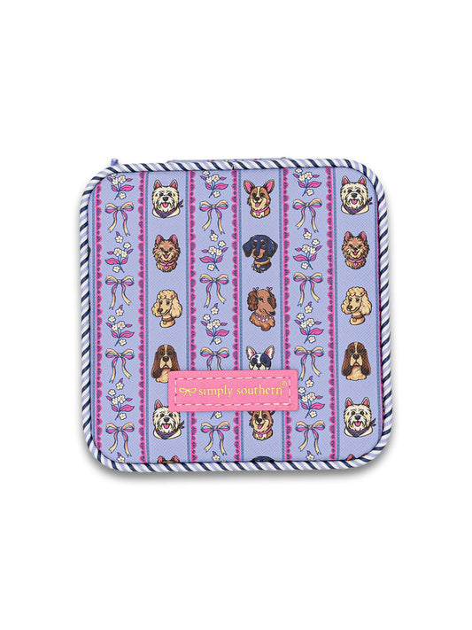 Quilted Jewelry Case in Dog Print