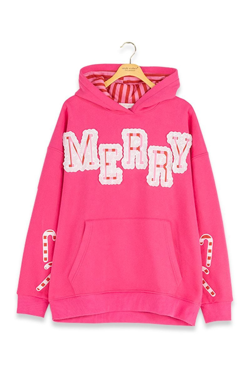 Youth Merry Applique Hoodie