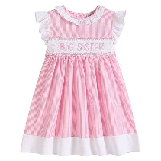 Pink Striped Big Sis Smocked Dress