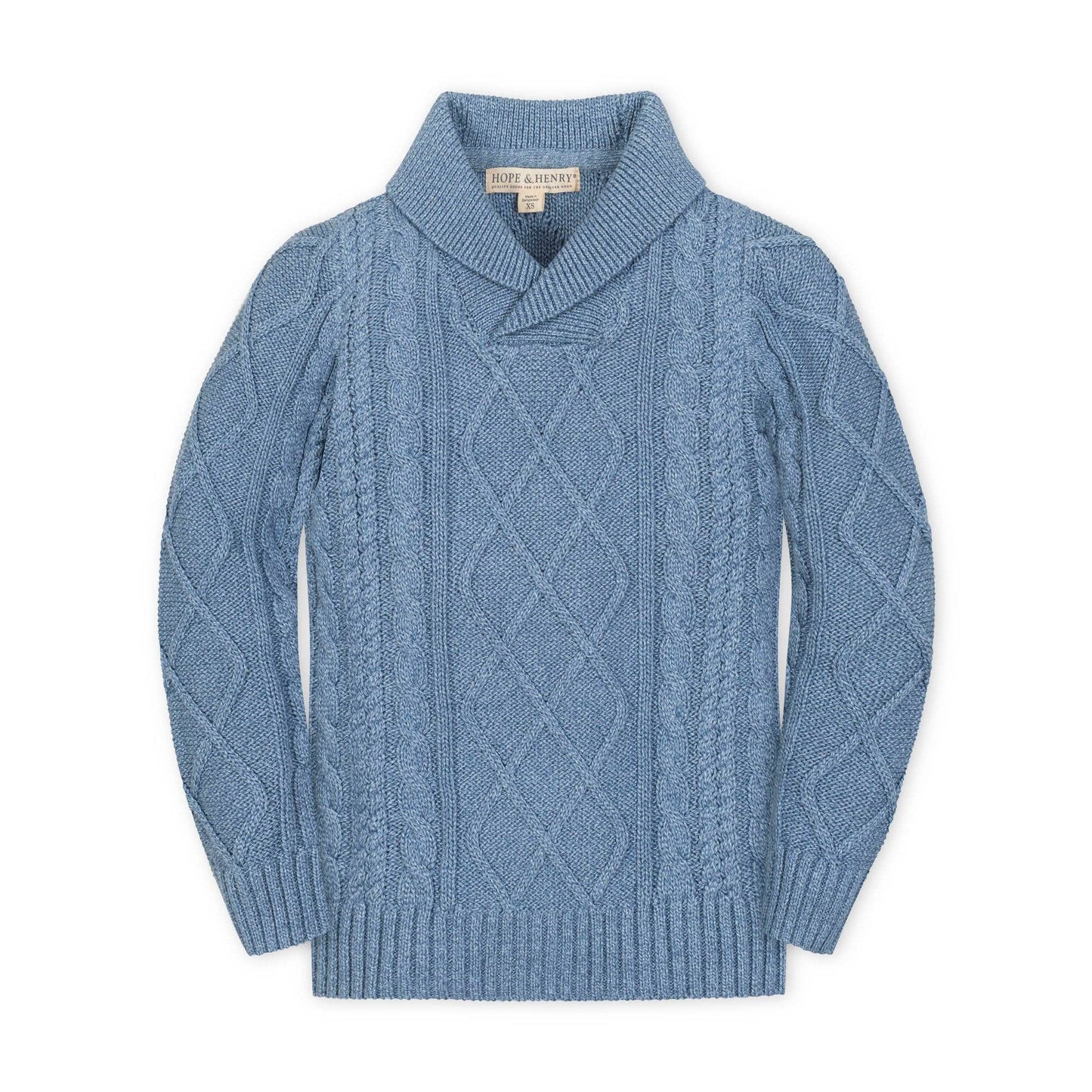 Organic Shawl Collar Cable Sweater