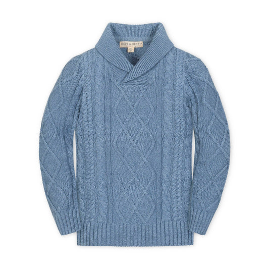 Organic Shawl Collar Cable Sweater