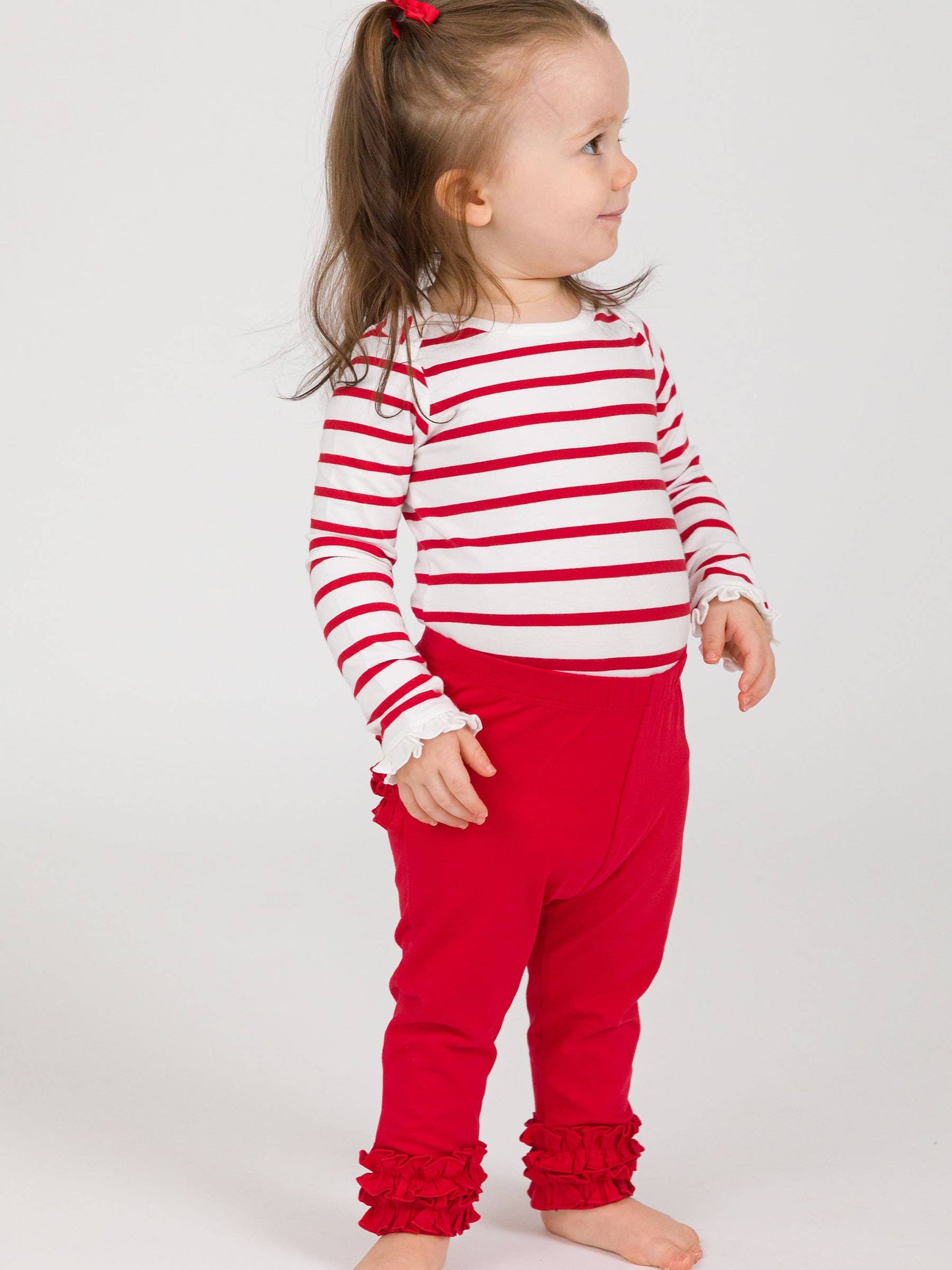 Classic Ruffle Leggings Red
