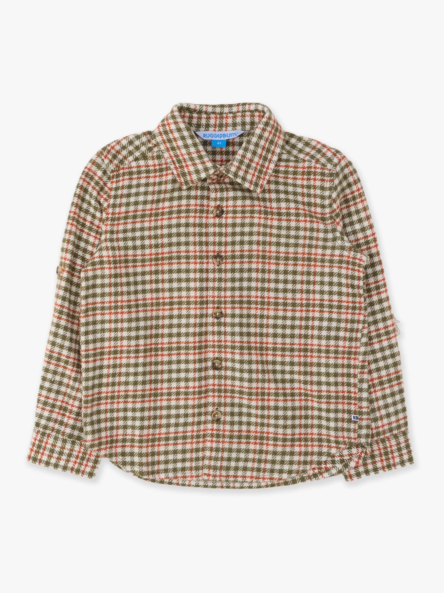 Dusty Olive Houndstooth  Button Down Shirt