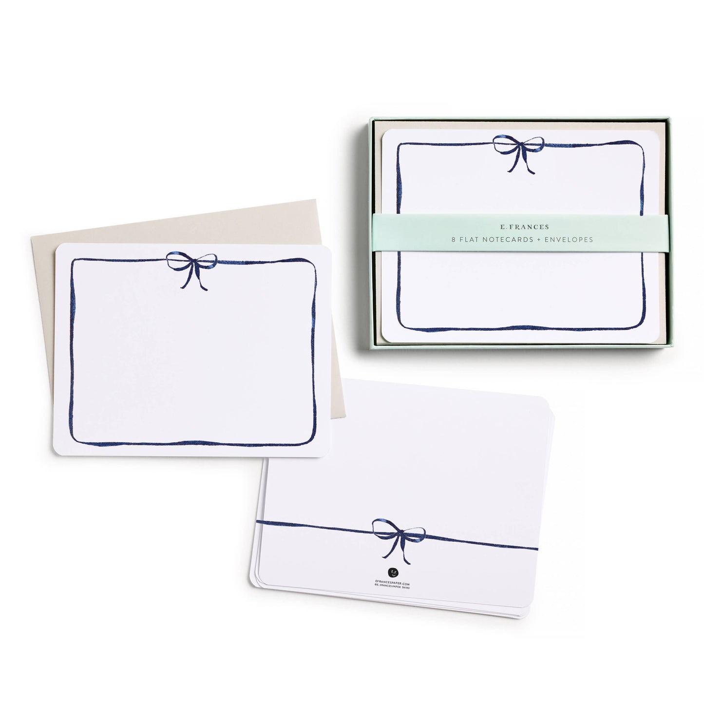 Navy Bow Boxed Set of 8
