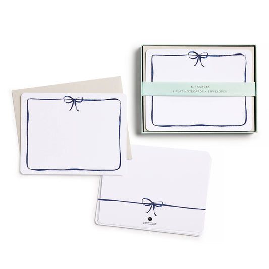 Navy Bow Boxed Set of 8