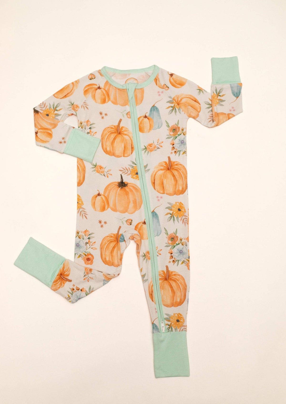 Pumpkin Floral Bamboo Zipper PJ