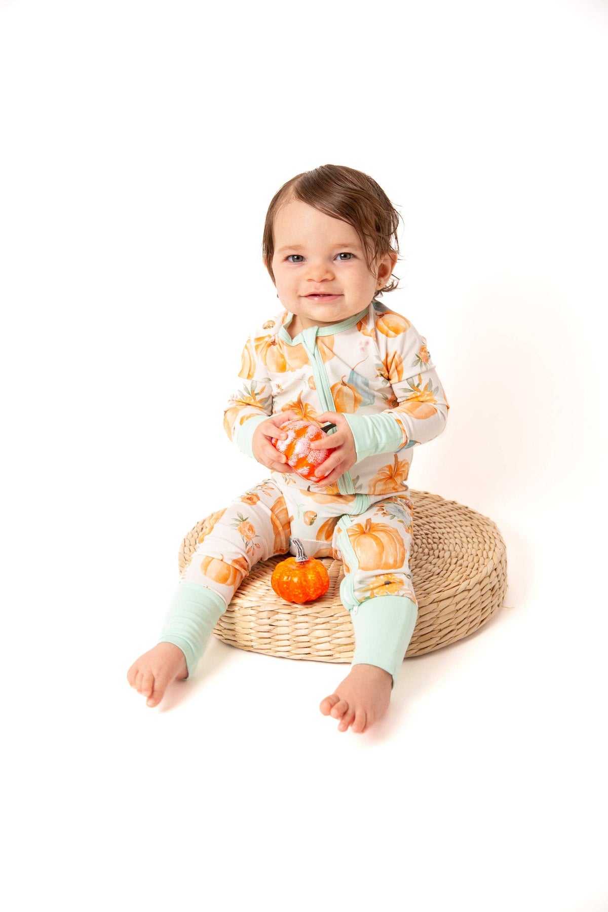 Pumpkin Floral Bamboo Zipper PJ