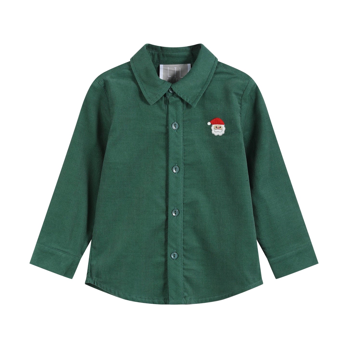 Green Corduroy Santa Buttondown
