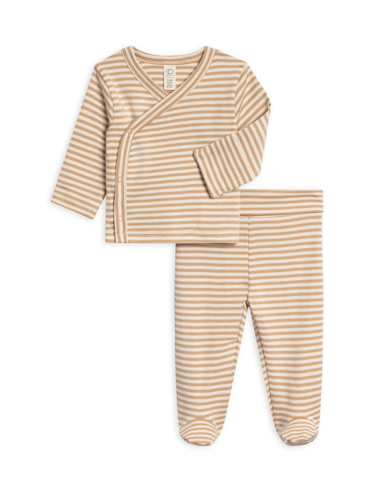 Riley Kimono Clay Stripe Set