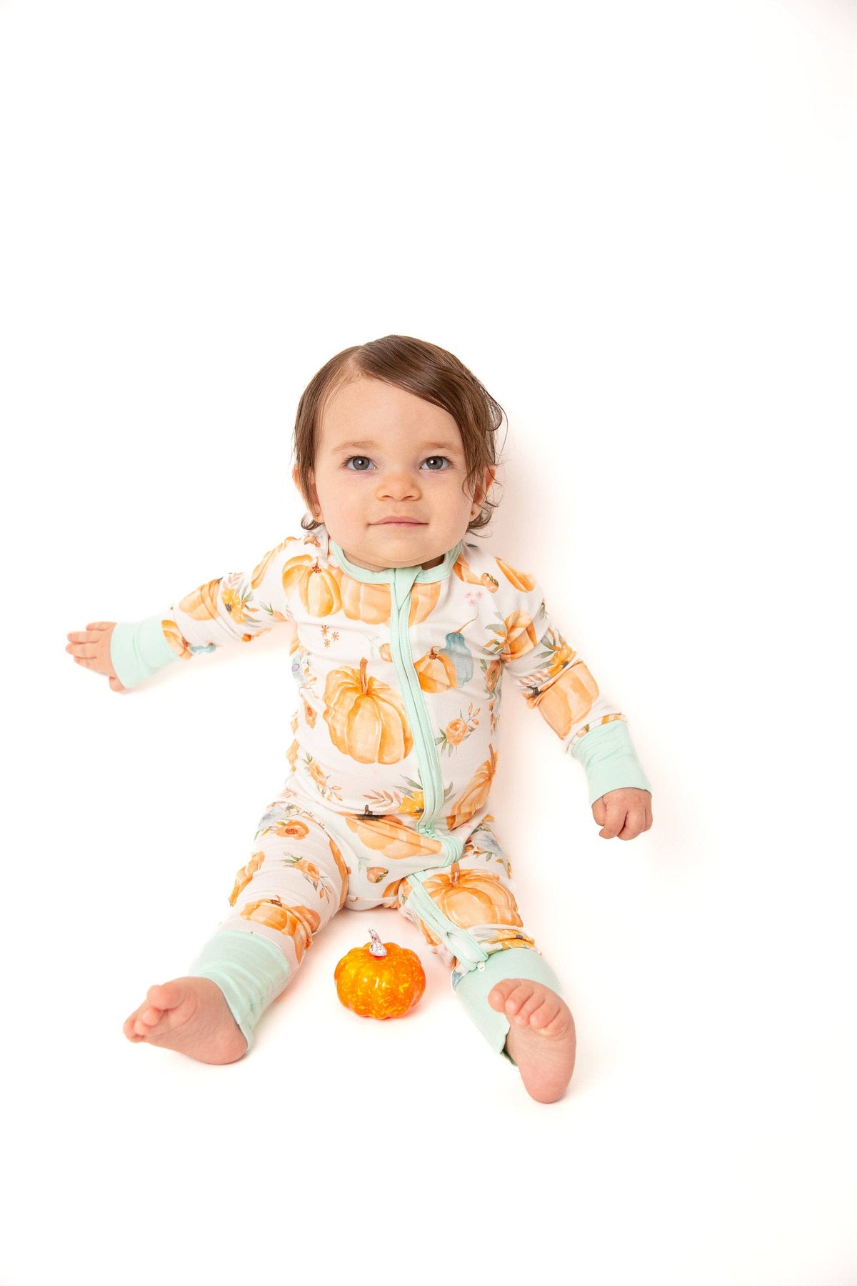 Pumpkin Floral Bamboo Zipper PJ
