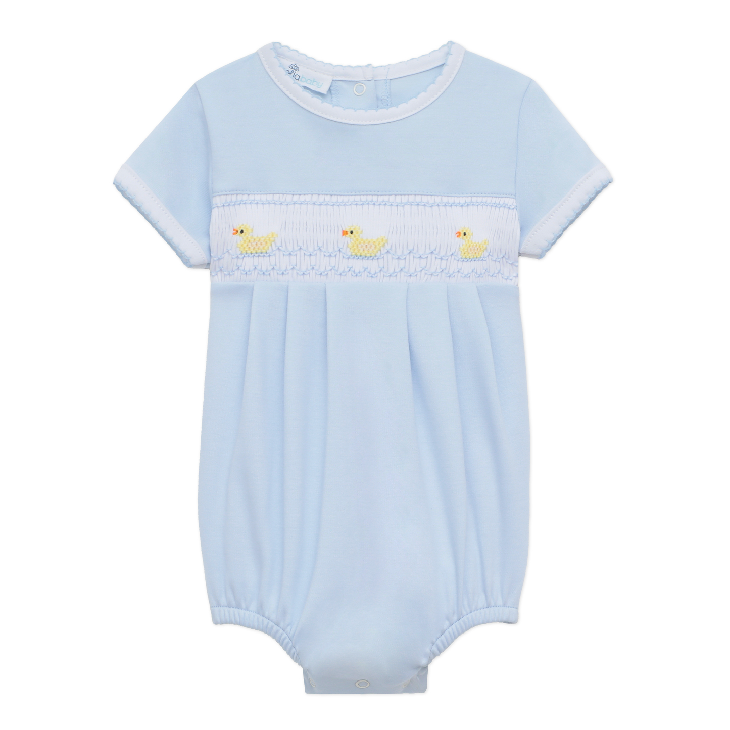 Little Ducklings Blue Smocked Bubble