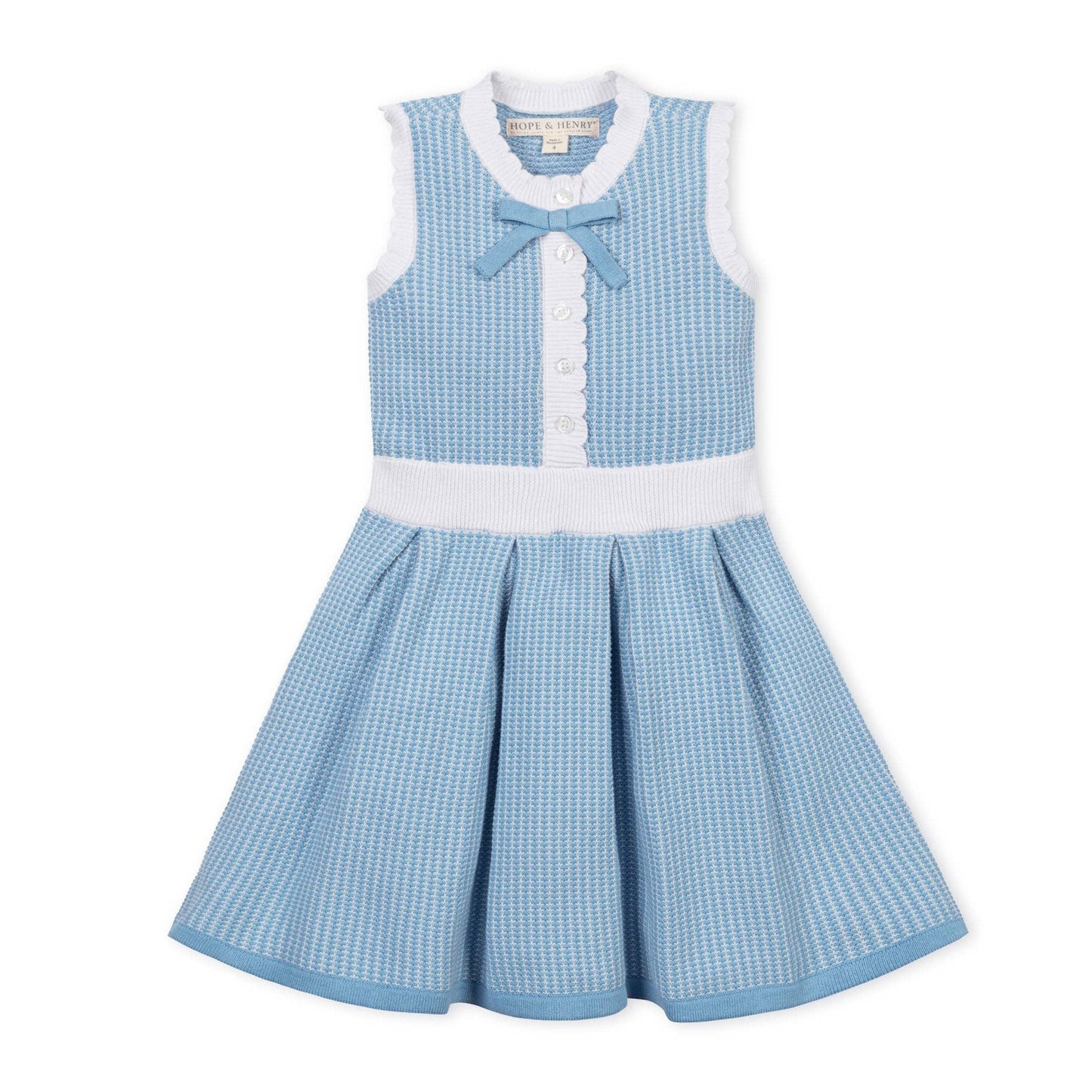 Organic Button Blue Sweater Dress
