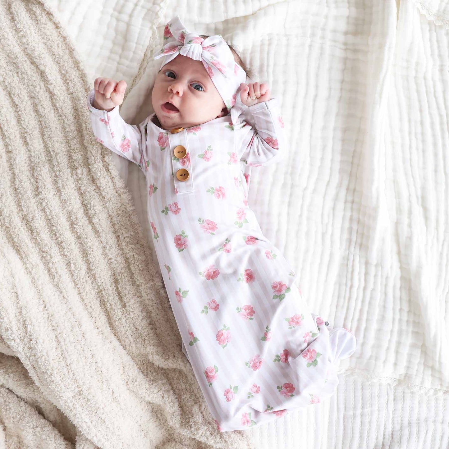 Rosy Newborn Gown Set