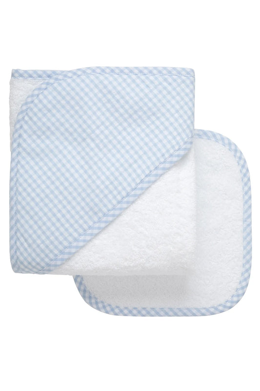 Big Check Hooded Towel Set Blue