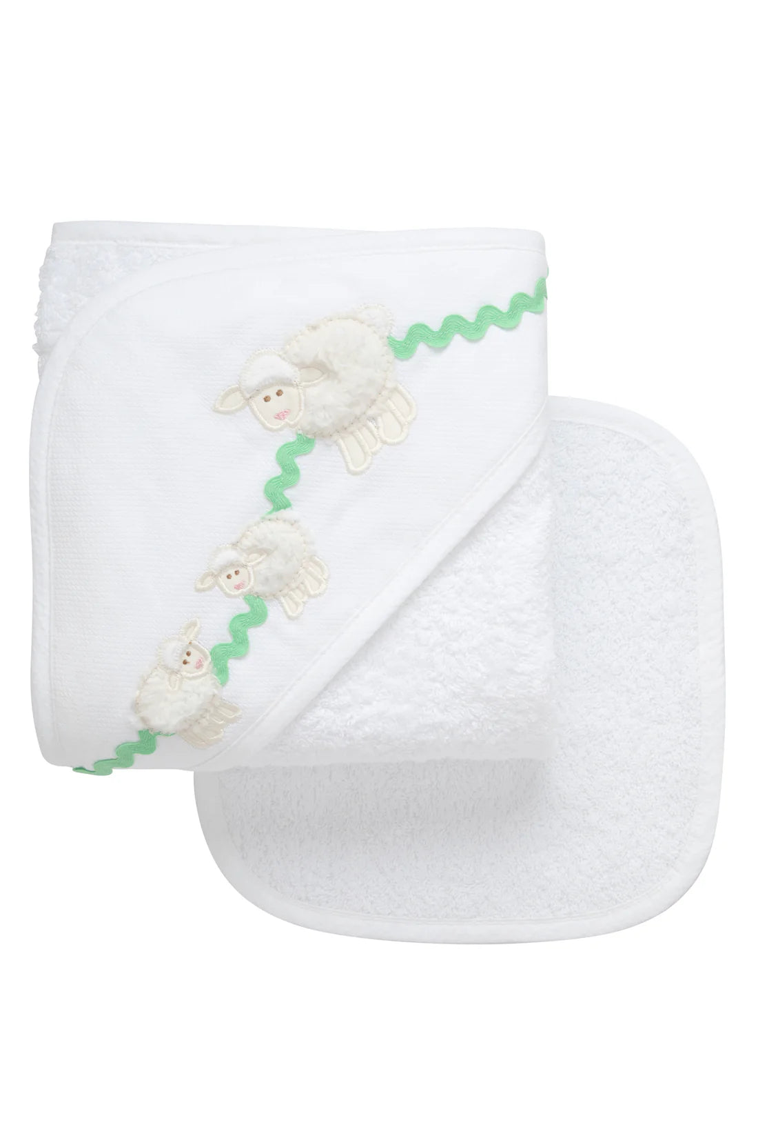 Lamb Applique Hooded Towel Set